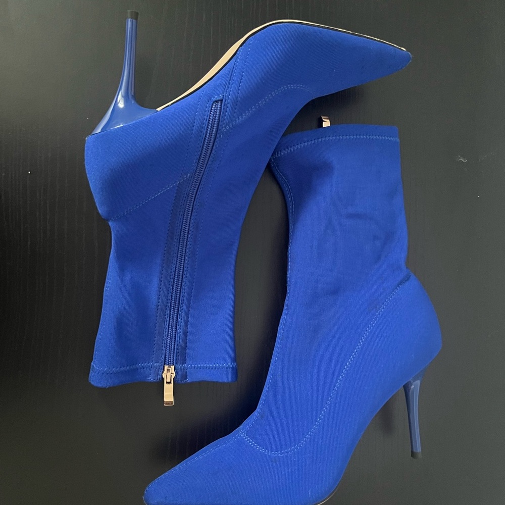 Women's Royal Blue Pointed Toe Stiletto Ankle Boots